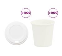 (4oz/100ml) vidaXL Paper Coffee Cups with Lids 1000 pcs 8oz 200ml paper cup