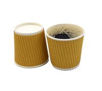 4oz Disposable Espresso Coffee Cups - Pack of 100 Kraft Ripple Insulated Paper Cups -Recyclable Perfect for Hot & Cold Drinks, Takeaway, Coffee Shops, Parties & More