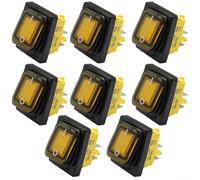 4P 15A Waterproof Rocker Switch, Toggle Switch for For boats and RVs, Engineered for Long Lasting Performance (yellow)