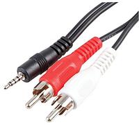 4P 2.5MM Jack to 2X Phono 1.5M, Audio & Video Cable Assemblies Qty X 1