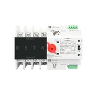 4P 3 Phase 4 Wire DIN Rail ATS for Photovoltaic and Inverter Dual Power Automatic Transfer Selector Switch Uninterruptible 63A 100A 125A(100A)
