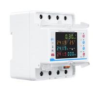 4P 3 Phase WiFi Smart Energy Meter, Digital Color Display 100A WiFi Smart Power Consumption Monitor KWh Meter Circuit Breaker Over Under Voltage Protector (Without Transformer)