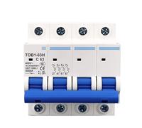 4P AC MCB TOB1-63 C type 230/400V~ 50HZ/60HZ Mini Circuit breaker 3A 6A 10A 16A 20A 25A 32A 40A 50A 63A(4P 63A)