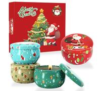4P Christmas Scented Candles Gift Set for Women,Strong Fragrance Aromatherapy Candles for Anxiety and Stress,Natural Soy Wax Candles Portable Travel Tin Jar Candles for Xmas Birthday Mother's Day Gift
