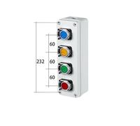 4P Four Position Cover Push Button Control Box Emergency Stop Momentary Reset Start Stop Proof Enclosure EFDSVUHE(4P Flat Cover)