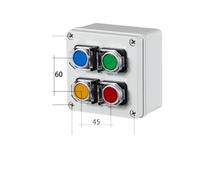 4P Four Position Cover Push Button Control Box Emergency Stop Momentary Reset Start Stop Proof Enclosure EFDSVUHE(4P Flat Cover-2)