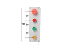 4P Four Position Cover Push Button Control Box Emergency Stop Momentary Reset Start Stop Proof Enclosure EFDSVUHE(4P Emergency)