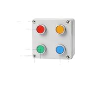 4P Four Position Cover Push Button Control Box Emergency Stop Momentary Reset Start Stop Proof Enclosure EFDSVUHE(4P Flat-2)