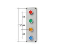 4P Four Position Cover Push Button Control Box Emergency Stop Momentary Reset Start Stop Proof Enclosure EFDSVUHE(4P Flat)