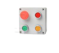 4P Four Position Cover Push Button Control Box Emergency Stop Momentary Reset Start Stop Proof Enclosure EFDSVUHE(4P Emergency-2)