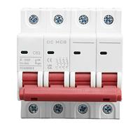 4P Miniature Circuit Breaker, DC 1000V 63A DIN Rail Mounted Low Voltage Protection Switch, Electromagnetic Fast Tripping for Solar PV and EV Systems with PA66 Housing