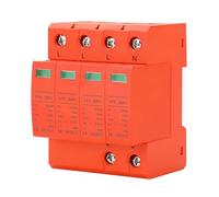 4P Surge Protective Device, 275V AC 10-20kA Surge Arrestor 35mm Rail Mounting Low Voltage SPD for Lightning Protection Distribution Box Electricity Power Protector