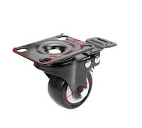 4Pack 1.5 Inch Swivel Caster Wheels with Brake Silent PU Polyurethane for Furniture Speakers HeavyDuty Rolling Casters for Easy Mobility