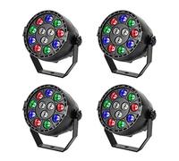 4pack 12 LED Stage Light 12W Sound Activated RGB Par Disco Party Lighting Effect Lamp for Wall Decor Dance Floor Disco Bar Club Concert Karaoke Show