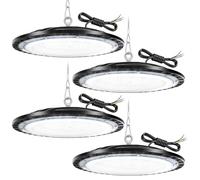 4Pack 150W UFO LED High Bay Light 15000 Lumens Industrial Lamp Commercial Area Lighting Fixture, Daylight White 6500K LED Shop LightsCommercial Lighting Fixture for Workshop Factory Warehouse Garage