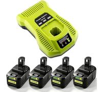 4PACK 18V 8.0Ah P108 Replacement for Ryobi Battery with P117 Charger