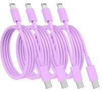 (4pack 1M+2M) USB C to Lightning Cable Apple MFi Certified,iPhone Fast Charger Cable USB-C Charging Cord for iPhone 14/13/12/14 Pro Max/12 Mini/11/11PRO/XS/Max/XR/X/8Plus/iPad-Purple