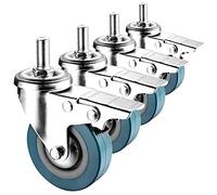 4Pack 2.5" 3" Swivel Caster Wheels with Threaded Stem M10/M12 Dual Locking Silent Movement No Floor MarksPerfect for Furniture & DIY Projects