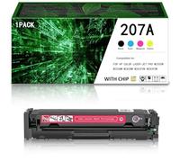 4Pack 207A Toner Cartridge Set Compatible High Capacity Toner Replacement for HP COLOR LASER-JET PRO M255DW M255NW M282NW M283FDN M283FDW Colour Laser Printer, W2210A/11A/13A /12A,Magenta-With Chip