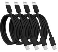 (4pack 2M+3M) USB C to Lightning Cable Apple MFi Certified,iPhone Fast Charger Cable USB-C Charging Cord for iPhone 14/13/12/14 Pro Max/12 Mini/11/11PRO/XS/Max/XR/X/8Plus/iPad-Black