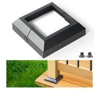 4Pack 3.5"x 3.5" Aluminum Deck Post Base Cover, Split Post Cover Skirts for Deck Railings丨Stairs丨Porches Black