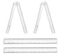 4Pack 30cm Ruler 30cm FoldingRuler and 300 mm Plastic Ruler Multipack Clear 12 Inches Shatter Resistant (Clear-4Pcs)