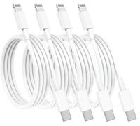 (4pack 3M) USB C to Lightning Cable Apple MFi Certified,iPhone Fast Charger Cable USB-C Charging Cord for iPhone 14/13/12/14 Pro Max/12 Mini/11/11PRO/XS/Max/XR/X/8Plus/iPad-White
