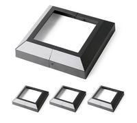 4Pack 5.5"x 5.5" Aluminum Deck Post Base Cover, Split Post Cover Skirts for Deck Railings丨Stairs丨Porches Black
