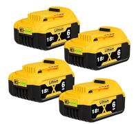 4PACK 6000mAh Lithium-ion Battery Replacement for Dewalt 18V XR DCB182 DCB184 DCB200 DCB184 DCB101 DCB107 DCB112 DCB105 DCB115 DCB203