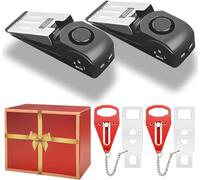 4Pack AceMining Portable Door Lock & Door Stop Alarm, Double The Protection for Families, add Extra Security for Travel, Perfect for Traveling Hotel Home Apartment College, LOCKER001-ALARM-A