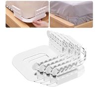 4Pack Bed Sheet Holder,Fitted Sheet Holder Keep Firm Tight,No-Slip Sheet Fasteners With Lock Strip Easy To Install,Mattress Sheet Corner Clips(White)