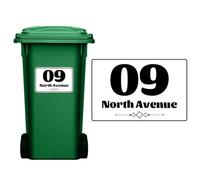 4pack Bin Numbers for Wheelie Bins,Personalised Bin Stickers,Weatherproof Vinyl Dustbin Number Stickers,Custom Bin Numbers with House Number Street Name