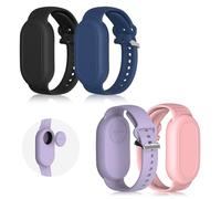 [4Pack]BIQIRE Bracelet Compatible for Samsung Galaxy SmartTag 2 (2023), Soft Silicone Wristband Smart Tag 2 Holder Kids Hidden Galaxy Smart Tag 2 Case for Toddler Child Elderly(Black+Blue+Pink+Purple)