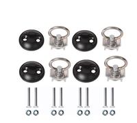 4Pack Bolt On Tie Down Anchor Point Round And Square Track Fitting With Quick Release Compatible with Pickup Bed Compatible With Most Models(4Pack Square BK)