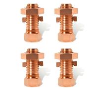 4pack Brasses Bolt Terminals for Electrical Applications in Damp Conditions with Oxidation Resistance High Strengths Coppers Grounding Clamps