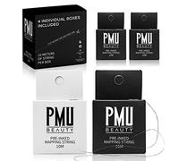4Pack Brow Mapping String 33ft Pre-inked Black & White Eyebrow Mapping Thread for Permanent Makeup Microblading Supplies Marking Symmetrical Eyebrows