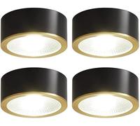 4pack Brushed Brass Spotlight 3W5W7W9W Round Mounted Downlight 8cm10cm Anti-Glare Eyeball Ceilling Potlight Led d/Black Canless Recessed Lamp,A-5W