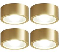 4pack Brushed Brass Spotlight 3W5W7W9W Round Mounted Downlight 8cm10cm Anti-Glare Eyeball Ceilling Potlight Led d/Black Canless Recessed Lamp,A-5W