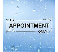 4Pack By Appointment Only Decal 3 x10 Inch - Vinyl Professional Business Window Door Sign Commercial Reminder Label Appointment Scheduling Decal for Stores, Shops, Small Businesses