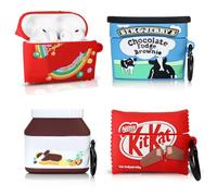 (4Pack) Case for AirPods Pro 3rd Generation 2025 | Cute Cartoon Skin Design | Silicone Cover with Carabiner | Full Protection | Multiple Combinations Wireless Earbuds Case for AirPods Pro 3 (B+N+S+K)