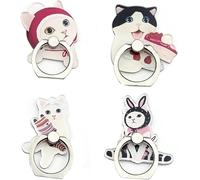 4Pack Cute Phone Ring Holder, Cats Paw Animal Footprint 360 Rotation Finger Ring Stand Kickstand Grip Mount for Cellphones (Play)