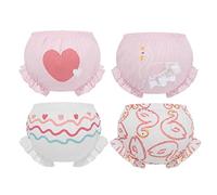 4Pack Diaper Cover,Baby loomers,Soft Cotton Underwear,Panties for Toddler Girls Briefs Underpants Infant Training Underwear for Girls (Pink #1, 3-4 Years)