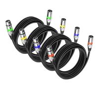 4Pack DMX Cable 3 m for Lights, XLR Male Female 3 Pins, Microphone, Extension Canon, Moving Head, Stage Spotlights, Mixing Table Connections