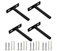 4pack Floating Shelf Brackets,Concealed Blind Supports,Metal,4In | Cold-rolled steel,matte black,4pack,4In,heavy-duty welded,sturdy,supports 50 lbs,easy drill mount