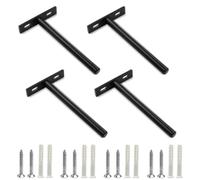 4pack Floating Shelf Brackets,Concealed Blind Supports,Metal,5In | Cold-rolled steel,matte black,4pack,5In,heavy-duty welded,sturdy,supports 50 lbs,easy drill mount