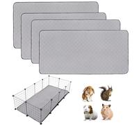 4Pack Guinea Pig Cage Liners, 24''X48'' Washable Guinea Pig Pee Pads, Non Slip Reusable Super Absorbent Guinea Pig Training Mat Bedding Fleece for Small Animals Hamster Rabbit Chinchilla Rat