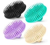 4Pack Hair Scalp Exfoliator Brush Dandruff Cleaning brush, Flexible Scalp Massager, Shower Shampoo Brush for Home, Office, Travel and Pets-BBTL