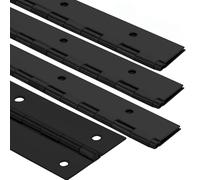 4Pack Heavy Duty Piano Hinge, 2" Open Width x 16" Continuous & Piano Hinges, 0.06” Thick Stainless Steel Piano Hinge with Holes, Black Stainless Furniture Hinges for Cabinet Door Cases Woodworking
