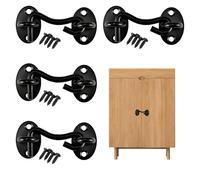 4Pack Hook and Eye Latch 2 Inch Black Gate Hook Stainless Steel Heavy Duty Cabin Ho ok Latch Hooks Gate Ho ok and Eye Latch Door Ho ok and E ye La tch for Shed Garden Patio Door Bathroom(Black)