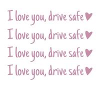 4Pack I Love You Driving Safe Mirror Sticker Drive Safe I Love You Rearview Decal Car Interior Decorations Rearview Mirrors Stickers with Heart Christmas Valentines Day Gifts for Her Him (Pink)